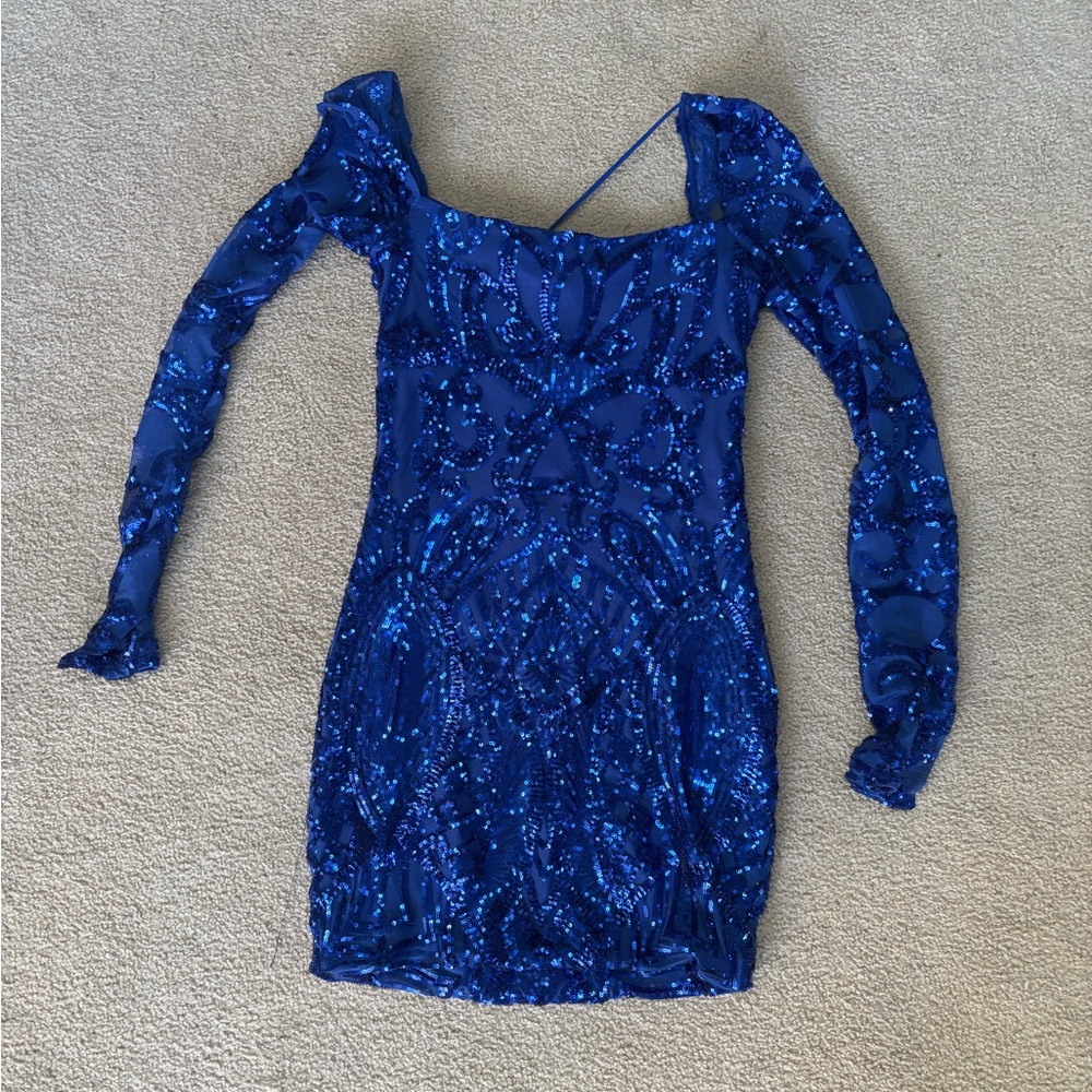 Lucy in the sky blue sparkly dress